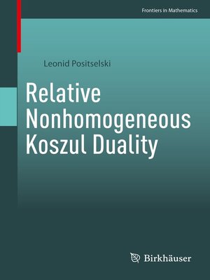 cover image of Relative Nonhomogeneous Koszul Duality